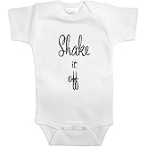 Baby Tee Time Shake it off funny one piece (0-3 Months, White)