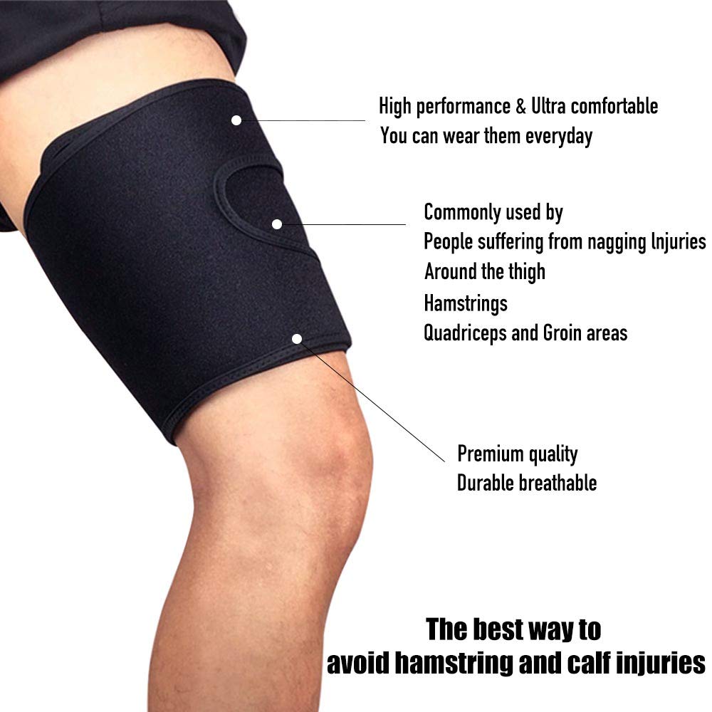 Thigh Compression Sleeve for Men and Women, Adjustable Thigh Support Brace Wrap, Thigh Pain Relief, One Size Fit Most: Industrial & Scientific