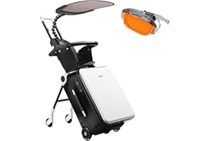 LemoHome Expandable Luggage with Spinner Wheels,Large Suitcases with Child Seat Design,Hard Luggage for Women and Men,20 inch Hardside Carry on Luggage for Travel (black and white visor)