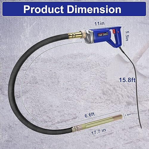 Seeutek Concrete Vibrating Tool - 1600W Electric Concrete Vibrator with  6.6ft Shaft Rod, 15000VPM Portable Pencil Cement Vibrator for Industrial  Concrete Construction, Easy to Use in Saudi Arabia | Whizz Concrete  Vibrators