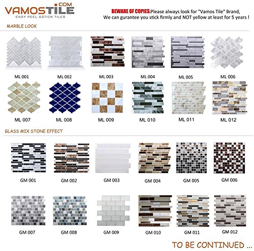 Premium Peel and Stick Tile Backsplash,Stick On Backsplash Wall Tiles for Kitchen & Bathroom-Removable,Self Adhesive-11 x 9.2" (6 Sheets)