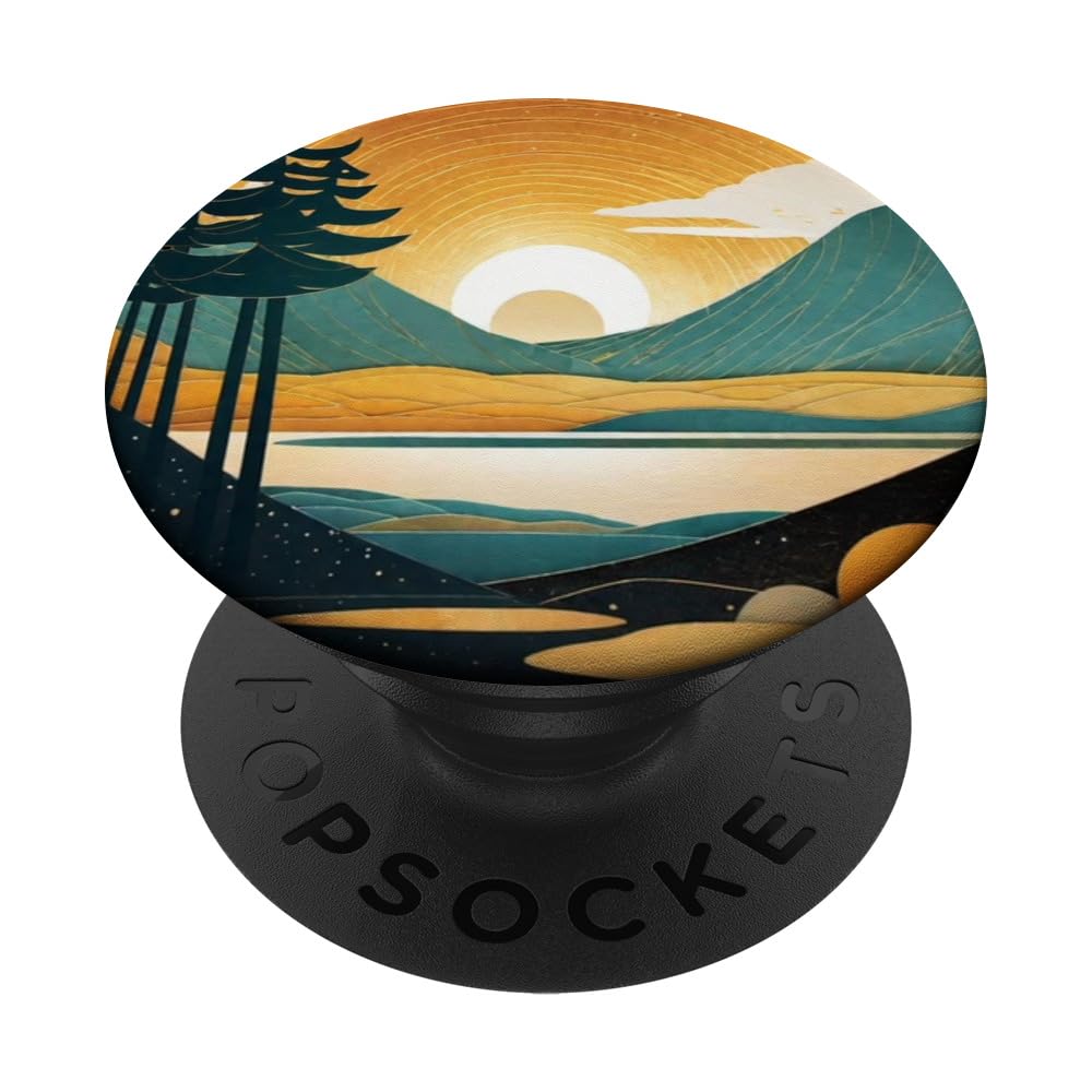 Surreal Vintage Summertime Retro 1970s Nature Camping PopSockets Swappable PopGrip