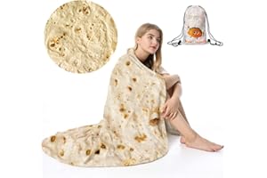 Admitrack Tortilla Envelop Blanket,Burritos Round Envelop Blanket,Funny Food Round Blanket,Novelty Burritos Throw Blanket for Adults&Kids (Double Sided)