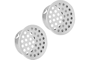 Fukaisu 2pcs PVC Termination Cap, Stainless Steel Pipe Mesh Screen PVC Vent Cover for 2 Inch Inner Diameter Round Termination