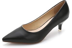 WUIWUIYU Womens Lovely Colors Low Kitten Heel Pointed Toe Dress Work Wedding Pumps Bridal Shoes