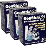 GenStrip50 Test Strips For Use with OneTouch Ultra Meters | 3 pack
