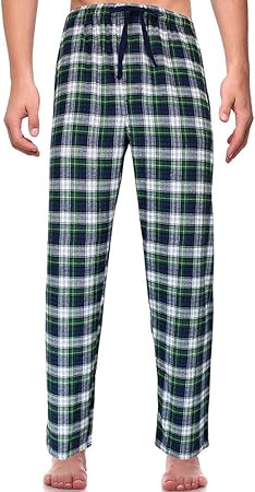 mens green plaid pajama pants