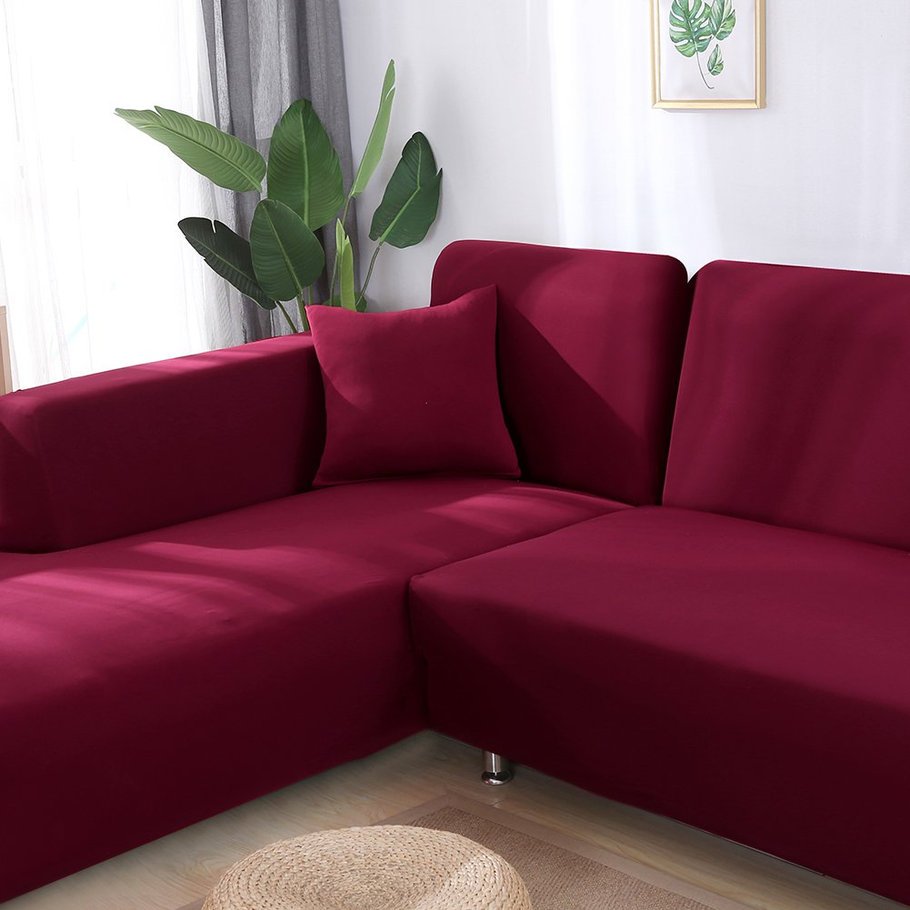 Cjc Universal Sofa Covers For L Shape 2pcs Polyester Fabric