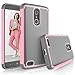Tekcoo ZTE Max XL Case, ZTE Max XL Cover for Girls, [Tmajor] Shock Absorbing [Baby Pink] Rubber Silicone & Plastic Scratch Resistant Defender Bumper Grip Rugged Hard Cases for ZTE Max XL N9560