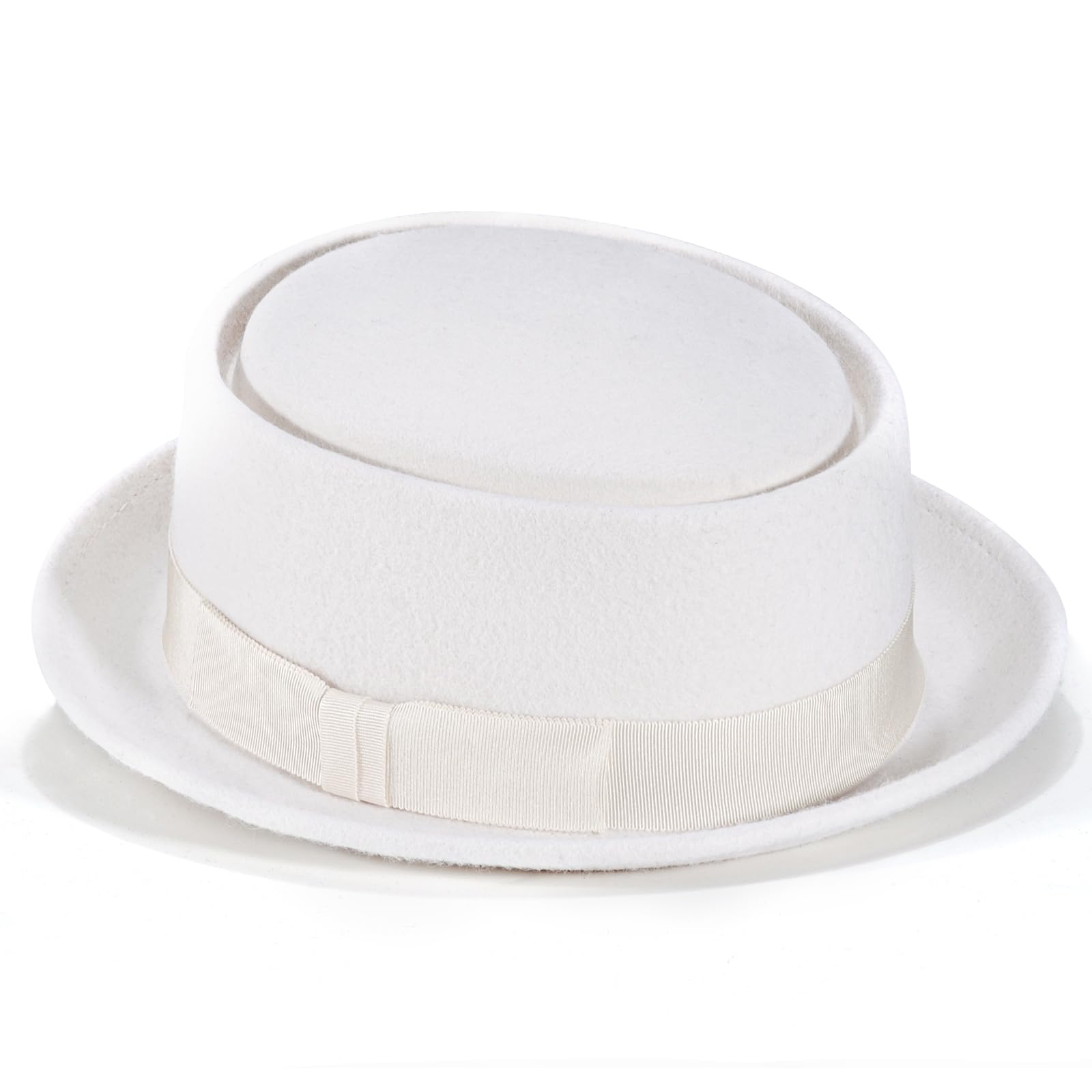 Photo 1 of Pork Pie Hats for Men/Women, 100% Wool Felt Hat Womens Mens Stout Porkpie Breaking Bad Hat Unisex Flat Top Fedora Hats Boater Derby Crushable
