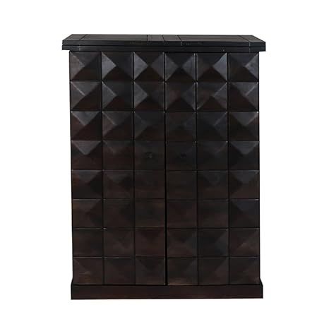 M&C Ralston Sheesham Wood Stylish Bar Cabinet with Wine Glass Storage for Living Room with Classy Finish