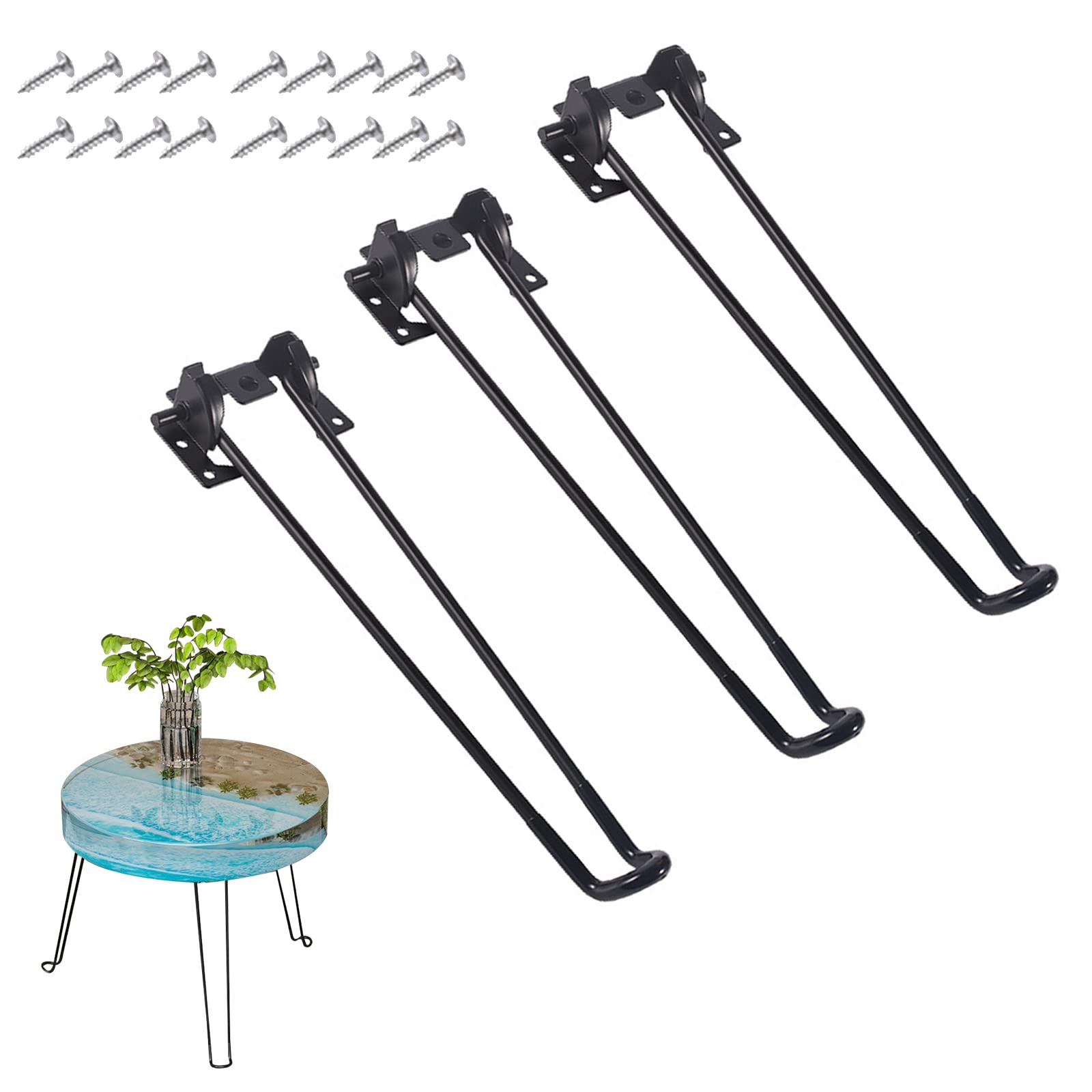 WMLBK Silicone Resin Table Mould, Large Round Resin Table Mold, Epoxy Table Mold for River Table, Charcuterie Board, Cutting Board, DIY Art Home Decoration for Resin Casting (42CM Table Legs)