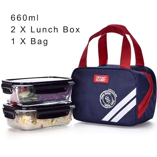 Fiambrera de comida de 2 PC con la caja de almuerzo empaqueta el ...