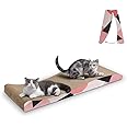 ComSaf Wave Curved Cat Scratching Pad, Foldable Cat Scratcher Cardboard, Corrugated Scratch Pad, Long Scratching Lounge Bed for Cat Kitten Kitty, Protecting Furniture, Reversible