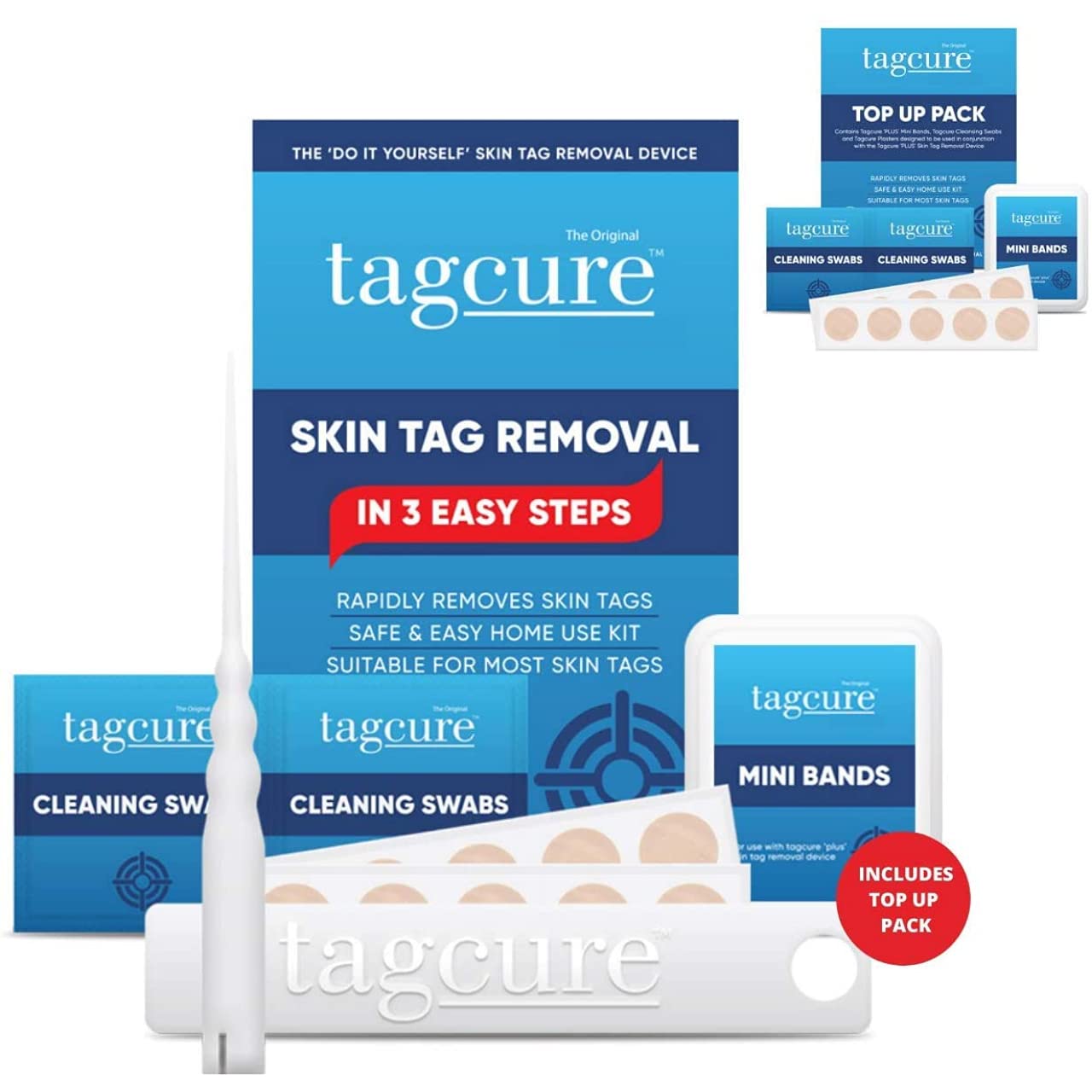 Skin Tag Removal Kit by Tagcure, Non-Invasive, Easy-to-Use Skin Tag Remover with Permanent Results (5. 'Micro' Device + Top Up Pack (Suitable for Skintags 0.5cm or Less))