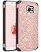 Galaxy Note 5 Case, Note 5 Case, BENTOBEN 2 in 1 Glitter Luxury Bling Hybrid Hard Cover Laminated with Sparkly Shiny Faux Leather Shockproof Bumper Protective Case for Samsung Galaxy Note 5, Rose Gold