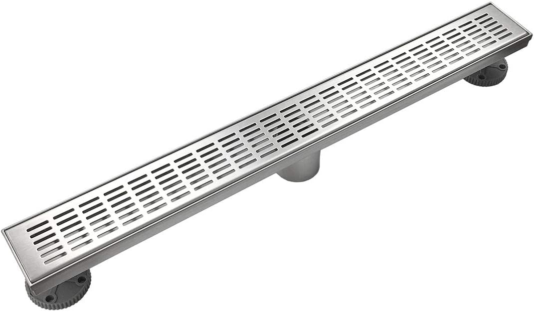 Neodrain 36 Inch Rectangular Linear Shower Drain with Grate, Professional Brushed 304 Stainless Steel Bathroom Floor Drain Manufacturer, Shower Floor Drain