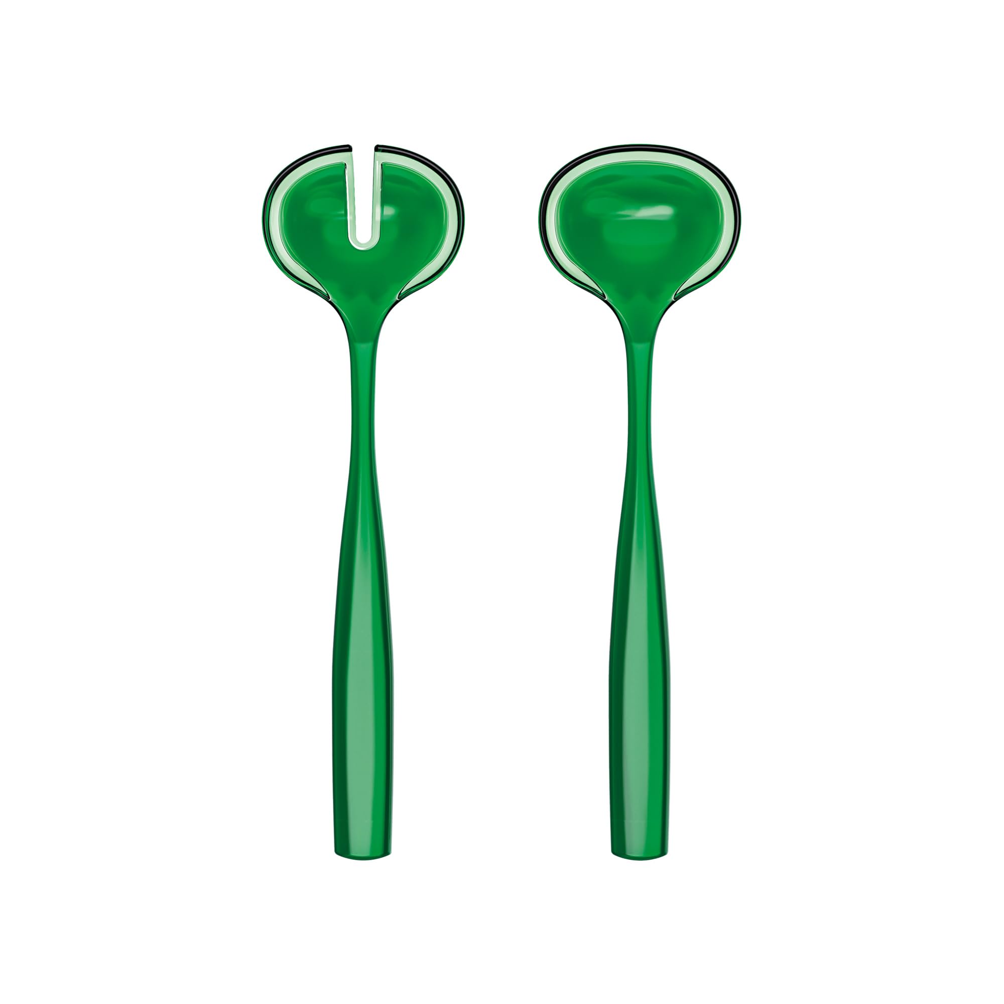 Guzzini - Salad Servers in Bio-Based Plastic, Emerald Green, Dolcevita