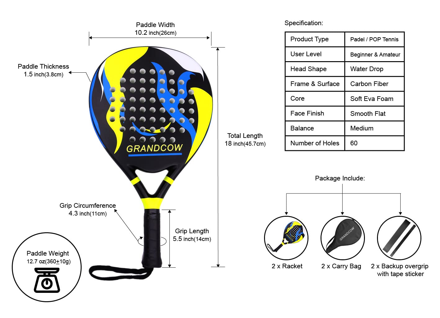 Mua Padel Racket Palas de Padel raqueta Lightweight for Women Female ...