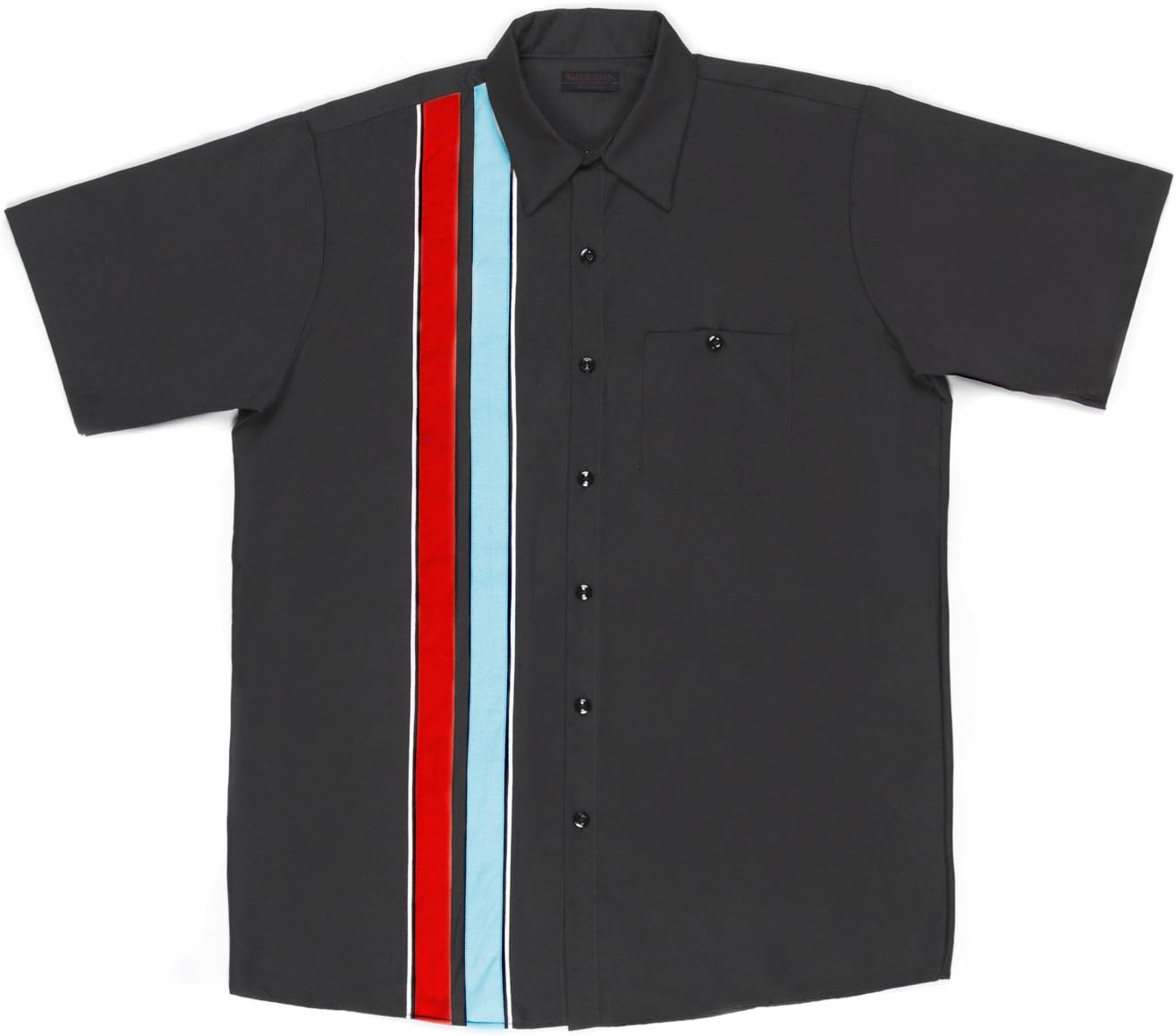Racing Stripe Mechanic Shirt | Performance Tech Short Sleeve (Large)