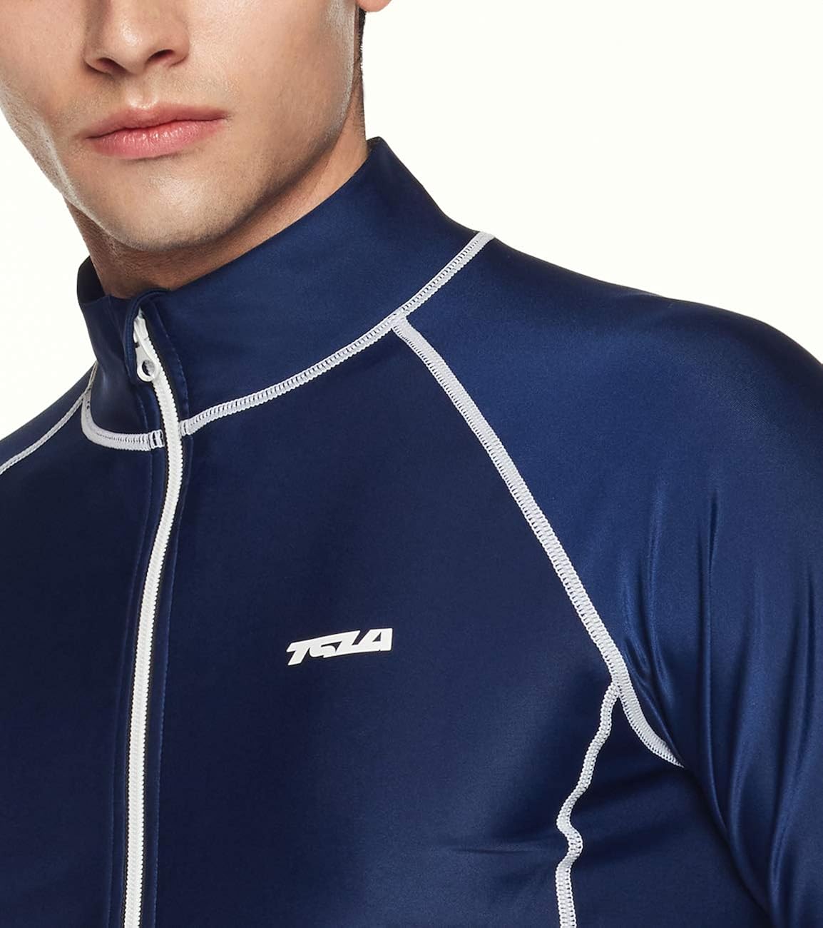 TSLA Men's Long Sleeve Zip Rash Guard, UPF50+ UV/Sun Protection Quick Dry Swim Shirts: Clothing