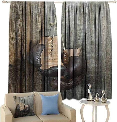 Amazon Co Jp Hobeauty ヴィンテージ 部屋を暗くするワイドカーテン レトロな技術電話カメラテレビと蓄音機アートワーク 防水ウィンドウカーテンクリームとライトキャラメル W72 X L63 Inch ホーム キッチン