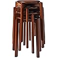 Amazon.com: YMYNY Stackable Stools Set of 4, Solid Wood Round Stool ...