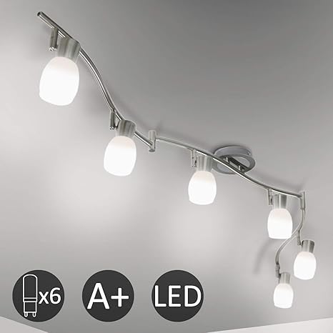 Eofiti Faretti Led Da Soffitto Orientabili Lampadario Da Soffitto Plafoniera Lilluminazione Per Cucina O Camera Da Letto Con 6 Luci G9 Bianco Freddo