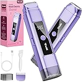 Dynooper Electric Bikini Trimmer for Women: Razor & Shaver with Dual Heads for Body Pubic Hair, IPX7 Waterproof with LED Display - Rechargeable Lady Trimmer for Underarm Body Leg Face - Sky Blue