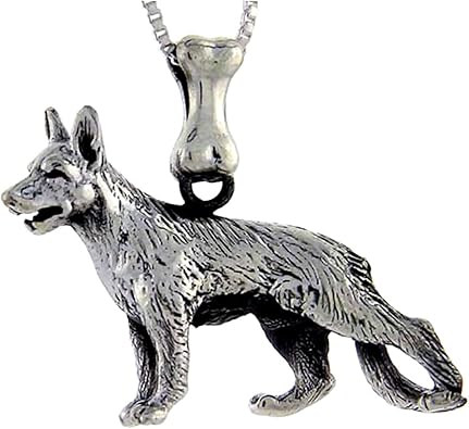 sterling silver german shepherd necklace