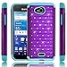 Kyocera Hydro Air Case, Starshop Slim Dual Layer Armor Phone Case Cover With Spot Diamond With Premium Screen Protector Teal/Purple