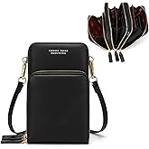 myfriday Small Leather Crossbody Bag for Women with Guitar Strap Mini Crossover Bags & Shoulder Purses with 2 Card Slots
