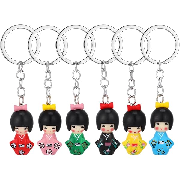 Amazon.com: jojofuny 6Pcs Japanese Style Kimono Doll Keychains