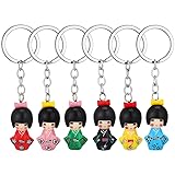 Gadpiparty 6pcs Traditional Japanese Kimono Kokeshi