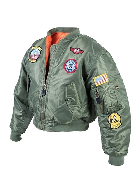 Matthias Kranz Kinder MA1 Bomber Fliegerjacke Top Gun