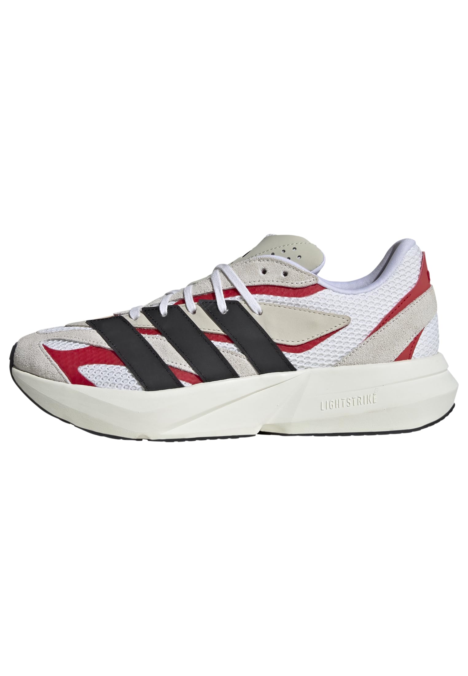 Adidas Mens Lightstride Sportswear, Off White/Black/Better Scarlet, 8.5