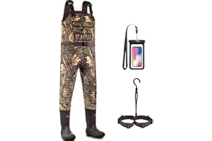 D DRYCODE DRYCODE Chest Waders for Men, Neoprene Fishing Waders with 600G Boots, Waterproof Insulated Camo Duck Hunting Waders