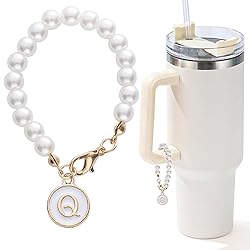 LUHOHI Letter Charm for Stanley Cup，Pearl Chain