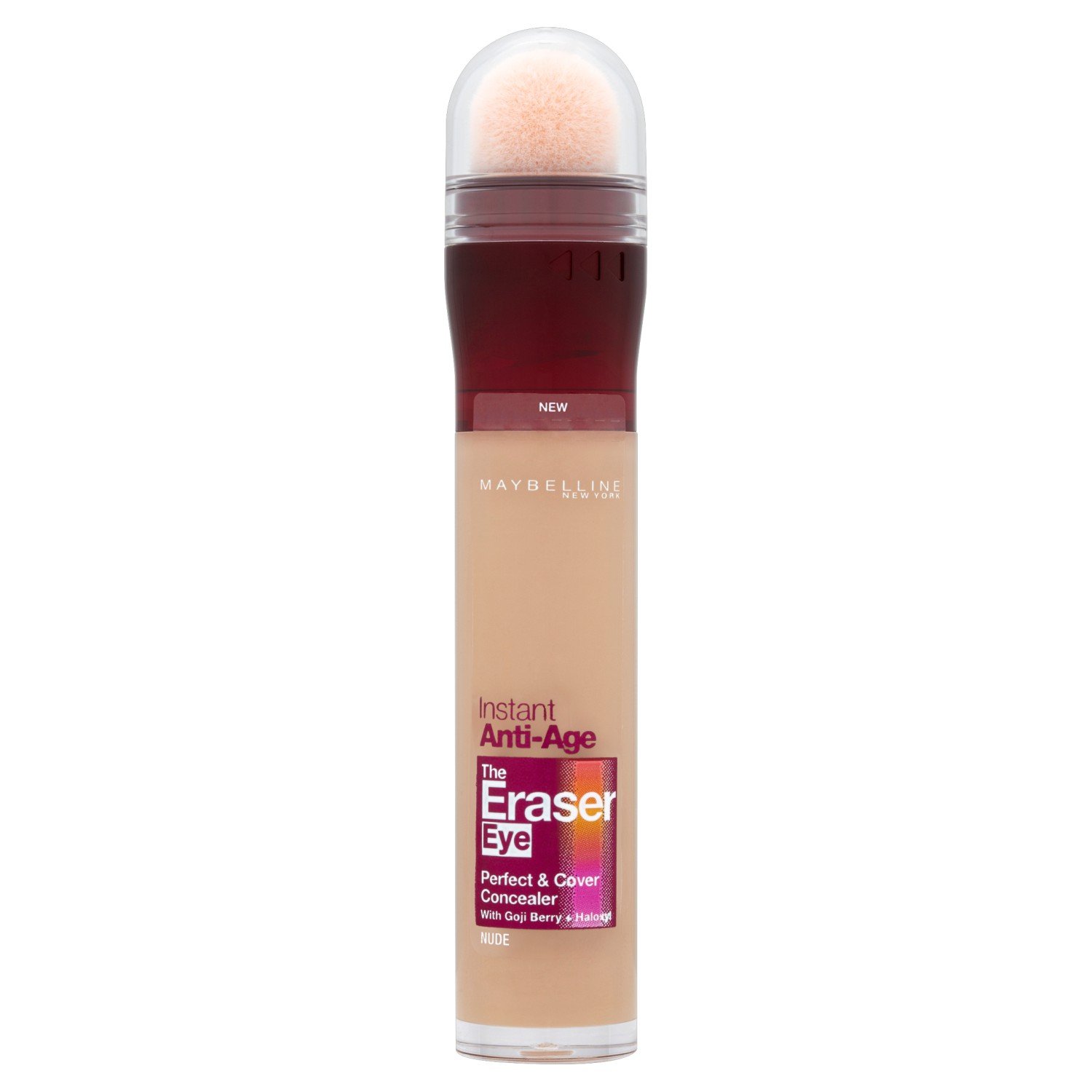 Maybelline Concealer, Instant Anti-Age Eraser Eye Concealer for Face, Dark Circles and Blemish Concealer, Full Coverage, Dermatologist Tested, Suitable for Sensitive Skin, Shade: 02 Nude