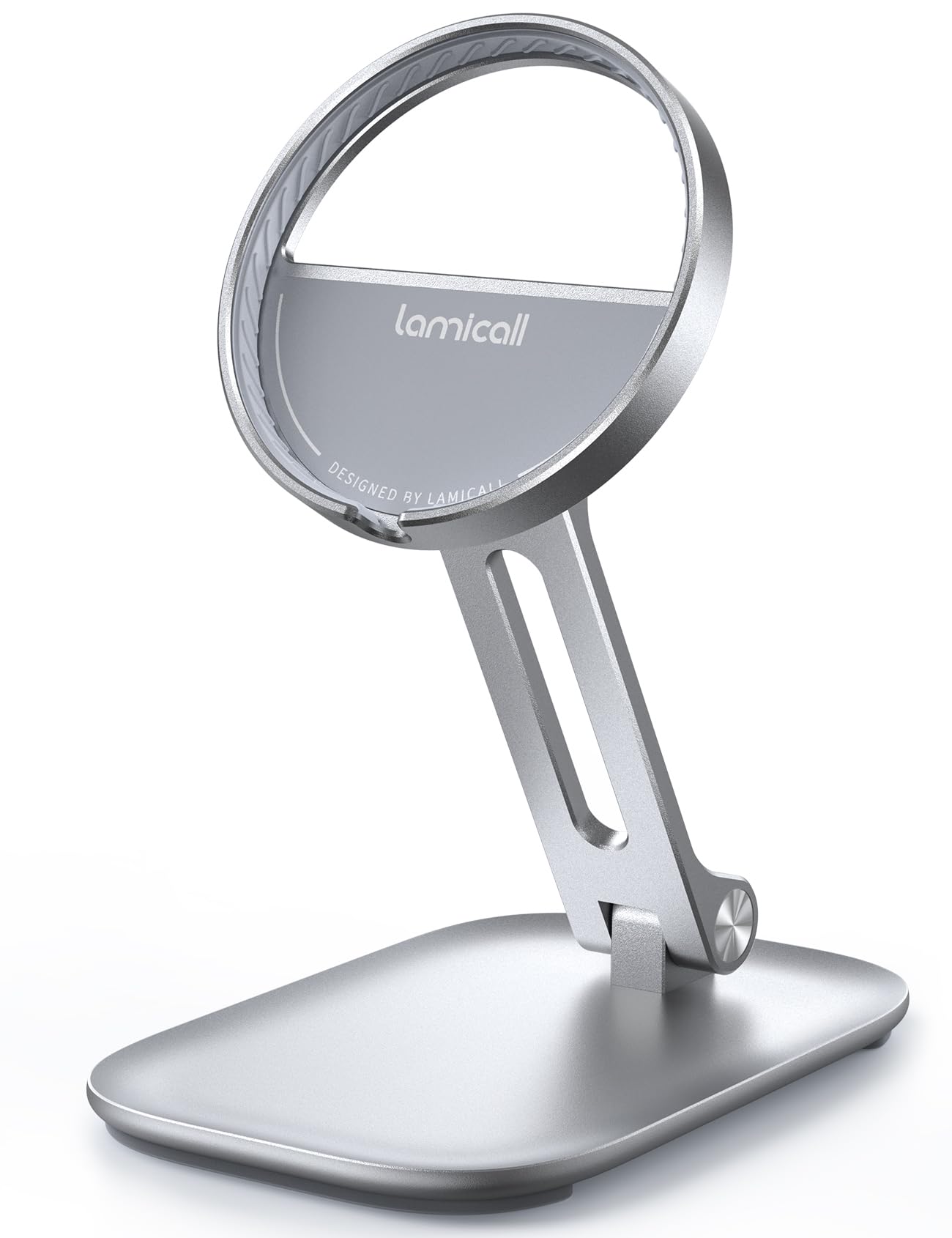 Lamicall Phone Stand for MagSafe Charger - [Foldable & Aluminum] Charging Stand Holder for Desk for iPhone 17/16/15/14/13/12 Series, [Not Fits 2024 Ver.] Come without Charger! - Silver