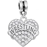 LaBenie Dangle Clear Crystal Wrestling Charm Bead