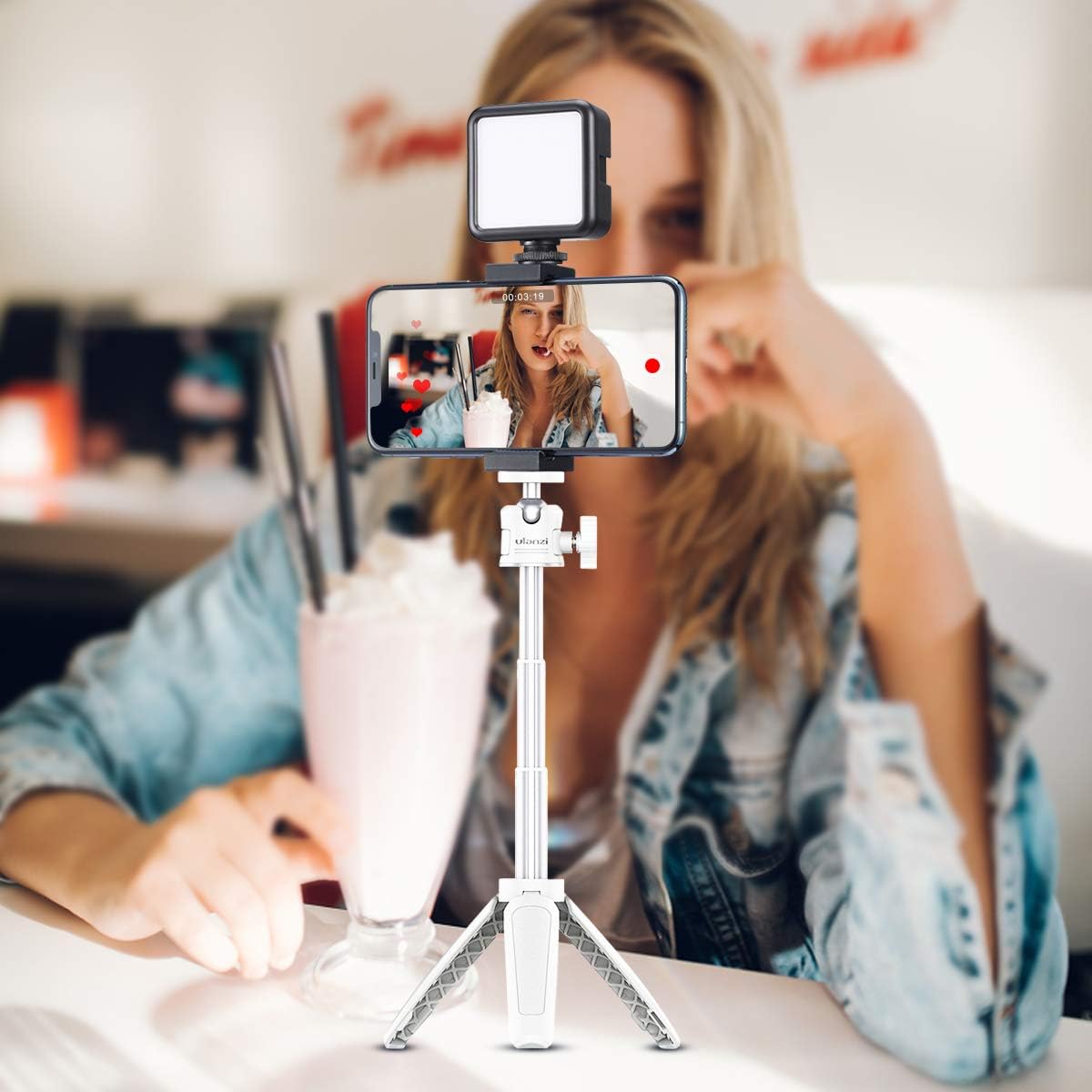 Ulanzi MT-08 Phone Tripod with Universal Clip, Adapter with Cold Shoe for Microphone, Ring Light for Sony a6400 RX100 M7 Canon G7X Mark III Sony RX100 VII A6400 A6600 Cameras Vlogging : Camera & Photo
