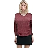 Feelorna Women's T-Shirts, Long Sleeve V Neck Shirts Loose Causal Basic Tee Tops Fall Fashion Outfits Clothes