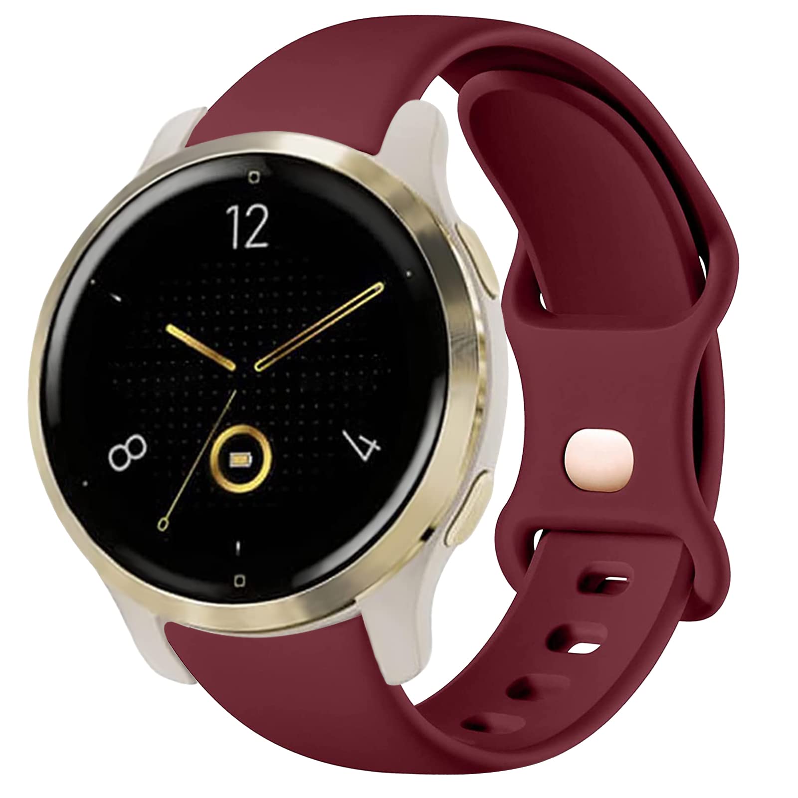 Strap for Garmin Venu 2S Silicone, 18mm Sport Watchband Replacement Strap for Venu 2S/Vivoactive 4S 40mm/Vivomove 3S/Fossil Women's Q Venture HR Gen 4/Gen 3/Withings Steel HR 36mm/Huawei Watch 1/Fit