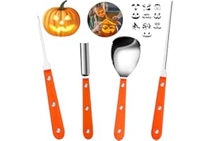 Halloween Pumpkin Carving Kit, Ubitree Jack-O-Lanterns 4pcs Professional Pumpkin Cutting Supplies Tools Stainless Steel Pumpk