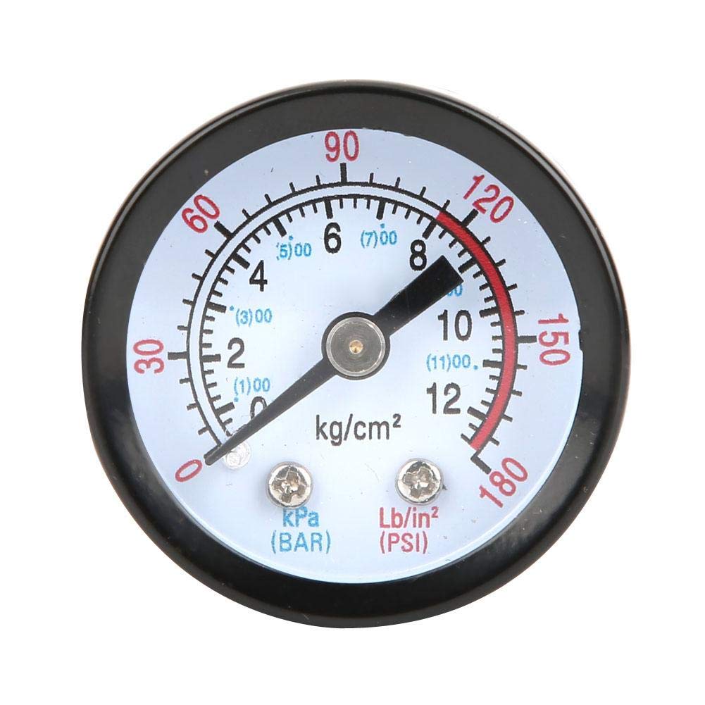 CCYLEZ Air Compressor Pressure Gauge, 0~180 PSI, 0~12 Bar, 42 mm Diameter, Screw & Piston Compressors