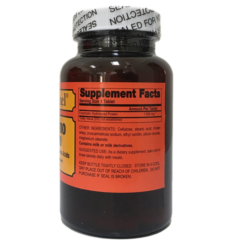 Sentinel Amino 1000 Predigested Amino Acids, Made in USA, 100 Tablets