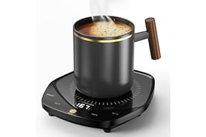 GUODUN ARMOR Coffee Mug Warmer for Desk,Candle Warmer Plate Auto Shut Off, Tea Espresso Beverage Coffee Warmer for Desk, Three Temperature Coffee Cup Warmer for Coffee Lover Gifts (Black, Without Mug)