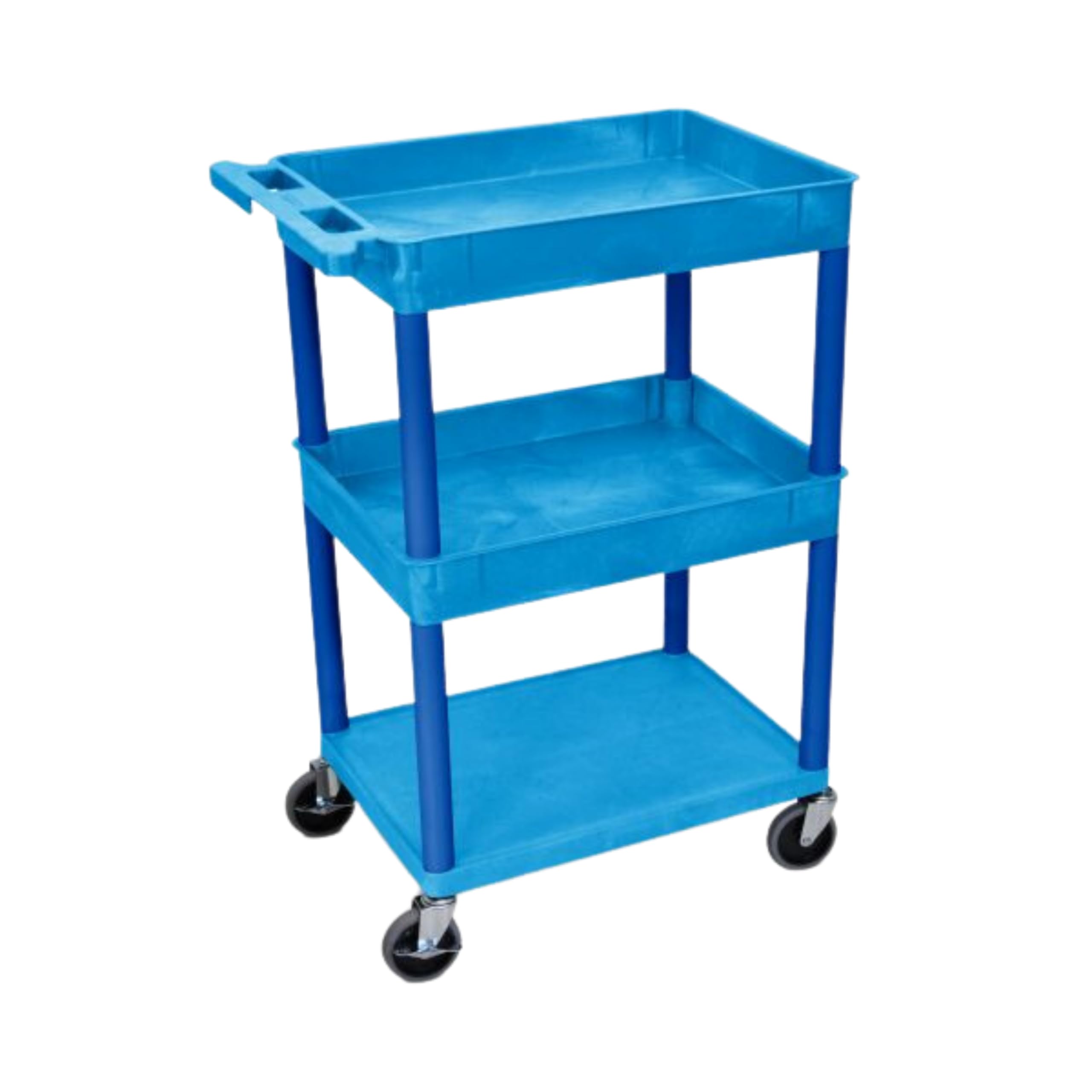 FSE Luxor 373-BUSTC112BU Top/Middle Tub and Flat Bottom Shelf Cart