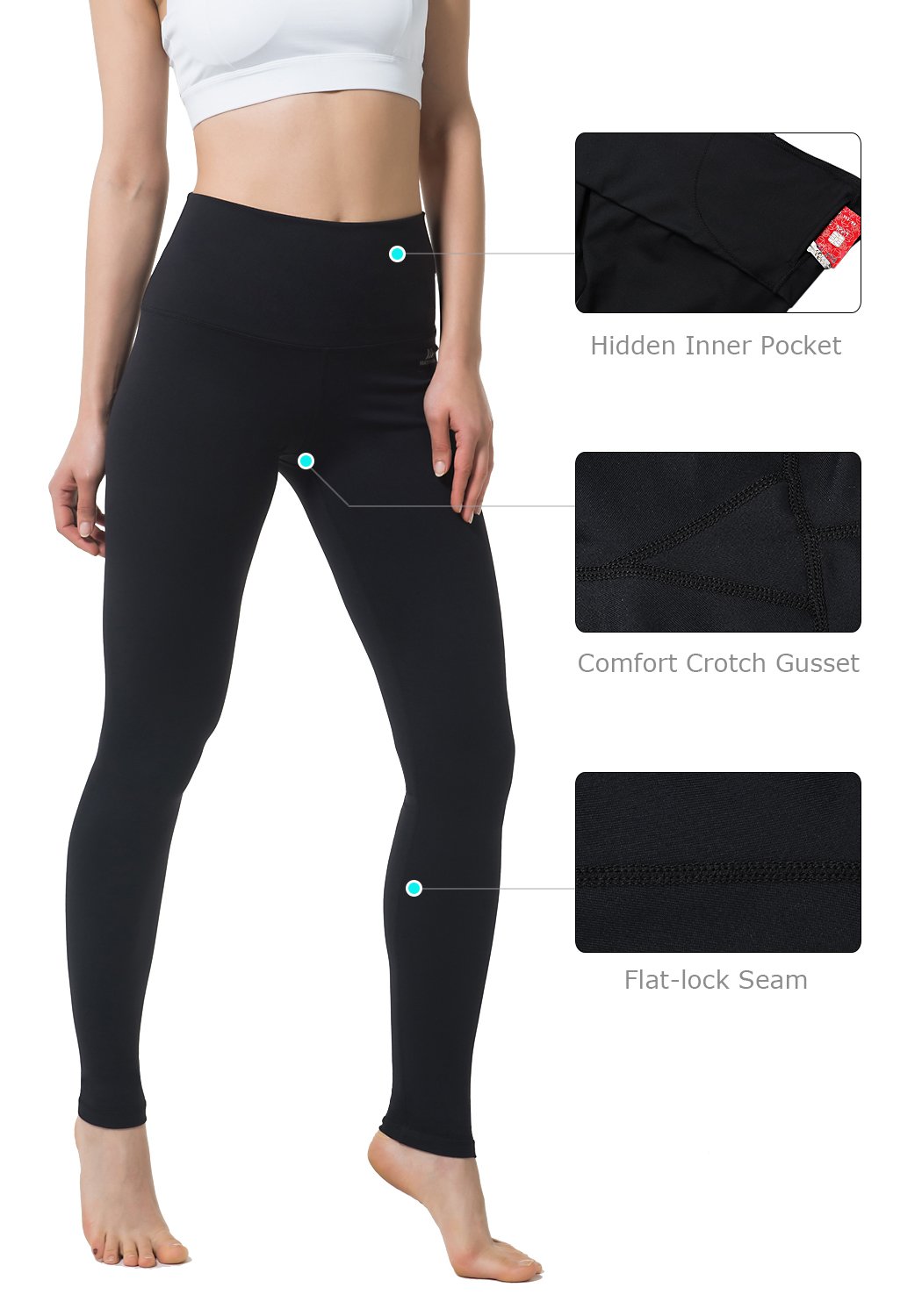 Matymats High Waist Yoga Pants for Women Stretched Gym Workout Tights Leggings